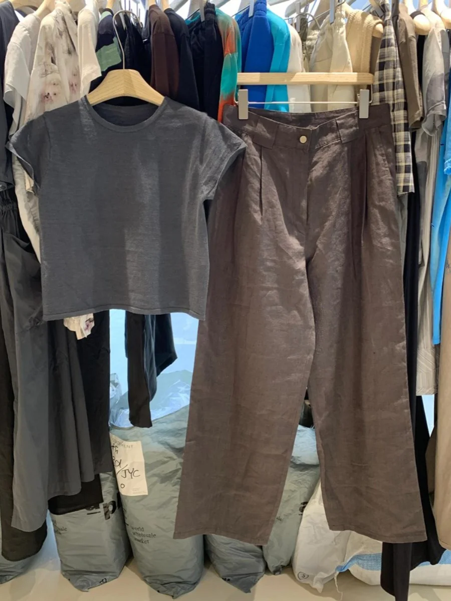 

Summer Fashionable Casual Pants Set Women's Loose Comfortable Stylish Age-Defying High-End Beautiful Two-Piece Suit Ensemble