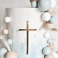 Cross Cake Charm, Mirror Acrylic Cross Cupcake Topper Christening Cake Topper Silver Gold First Holy Communion God Bless