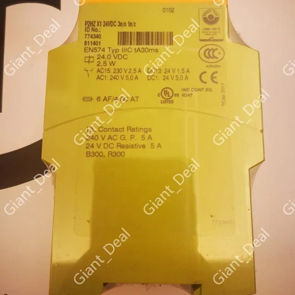 

New for P2hz X1 774340 Safety Relay Two Hand Control 24vdc 3n/o 1n/c Brand New Original Spot Plc