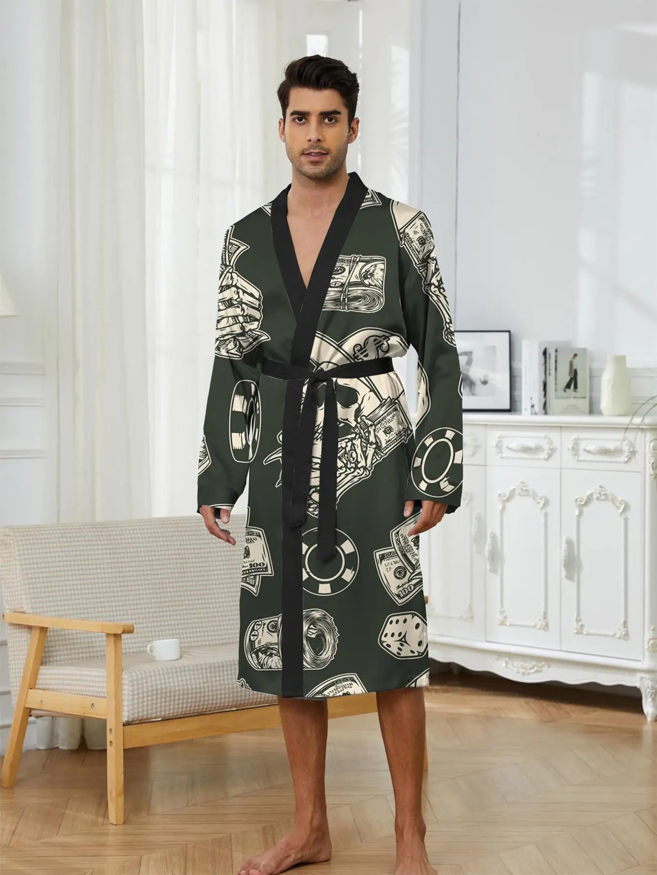 

1pcs Men's Robes 2026 Spring/Summer 3D Printed Graphic Funny pajamas Bathrobe man bath robe Sleepwear Sleepwear Breathable