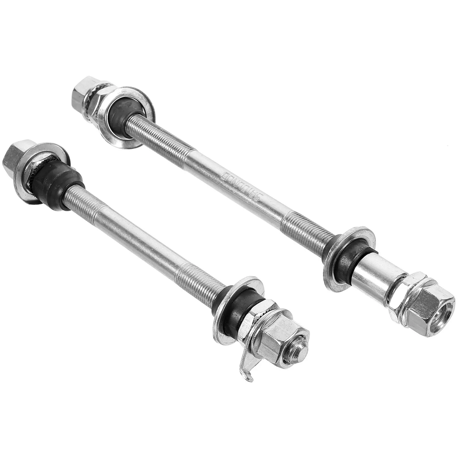2Pcs Bicycle Axle High Strength Lightweight Iron Axle Set for Mountain Road Bike Front Rear Shaft Quick Disassembly Bike Repair