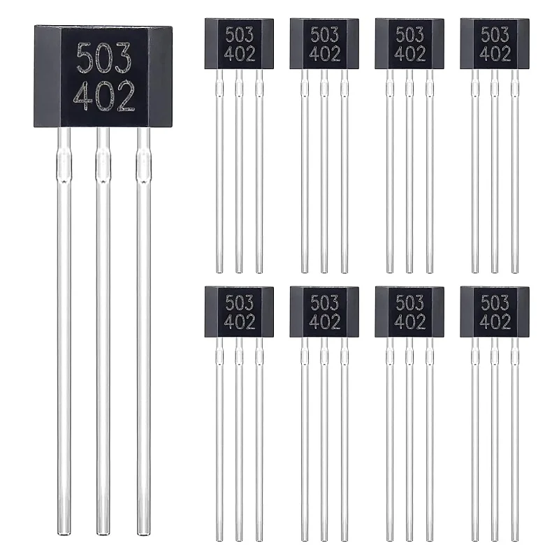 

AH3503 Hall Effect Sensor 3503 Linear Hall Effect Sensor 3-Pin Magnetic Detector Hall Effect Sensors TO-92S 3Pin (Pack of 20)