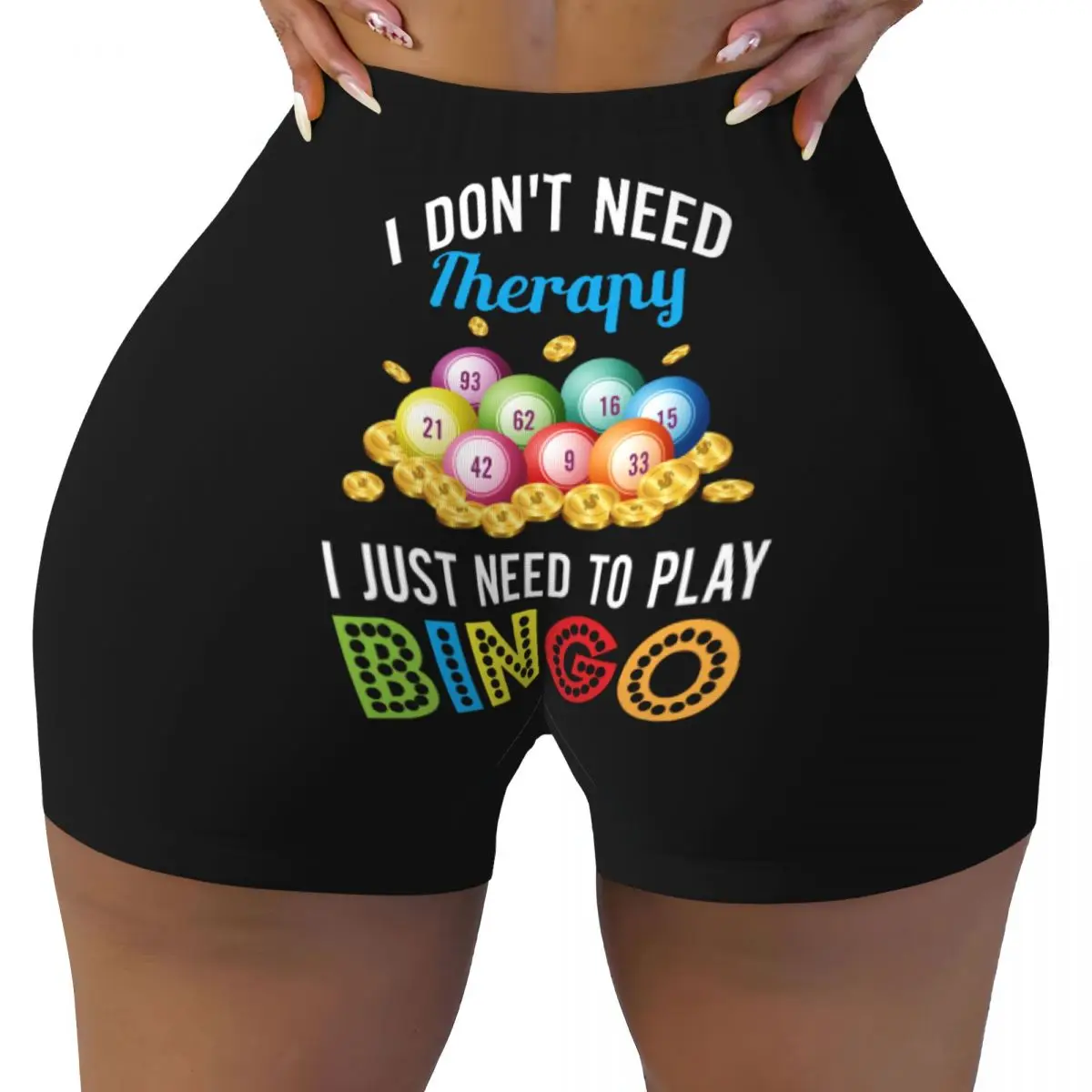 Custom Hot Game Bingo Gym Volleyball Biker Shorts for Women Workout Yoga Shorts