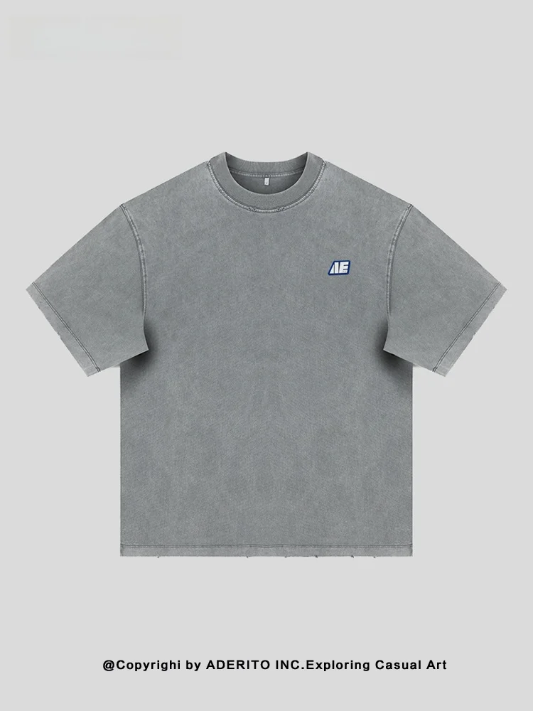 

Футболка ITOKA AE с силиконовым принтом, свободного кроя, с круглым вырезом, повседневная, летняя, хлопковая, для мужчин и женщин