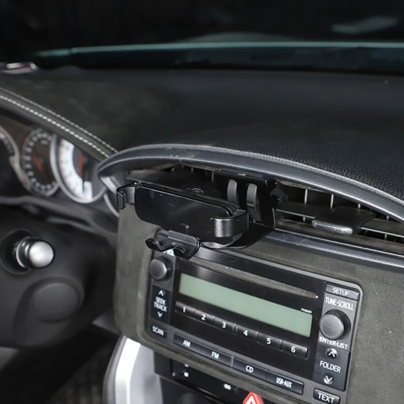 

Aluminum Alloy Black Car Air Outlet Phone Holder GPS Navigation Bracket Interior Car Accessories for Subaru BRZ Toyota 86 12-20