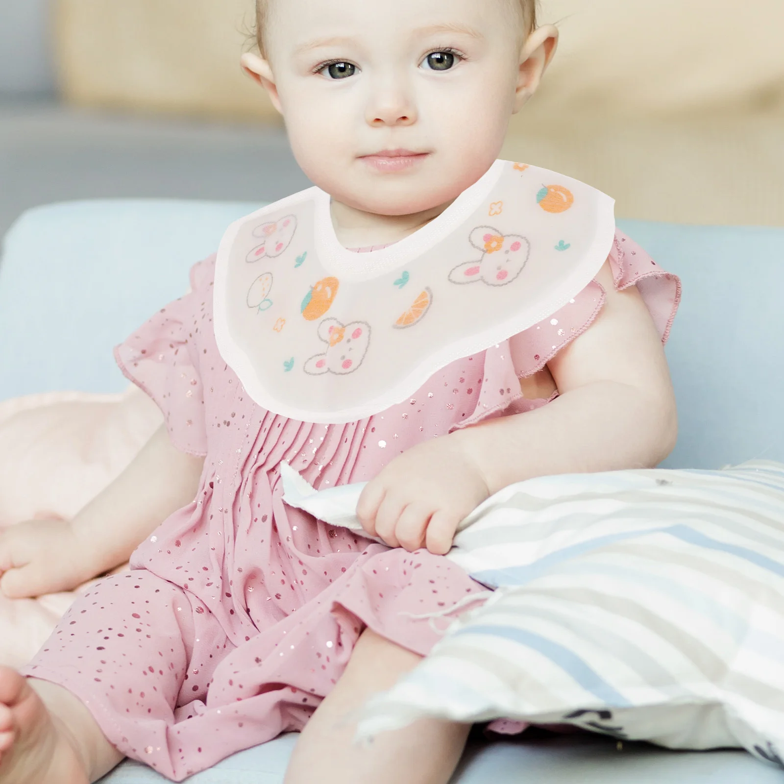 

10 pcs Disposable Baby Bibs Petal Design Waterproof Feeding Bib For Infants Toddlers Drool Bibs Eating Supplies Portable Burp