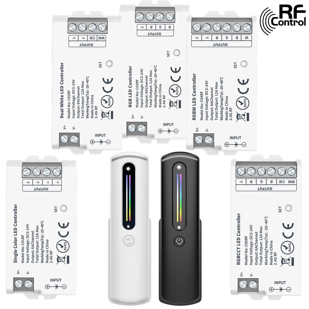 

2.4Ghz RF Led Strip Controller Compatiable Milight Series Control 2835 5050 FCOB DIM CCT RGB RGBCW RGBCCT Light Tape DC5-24V