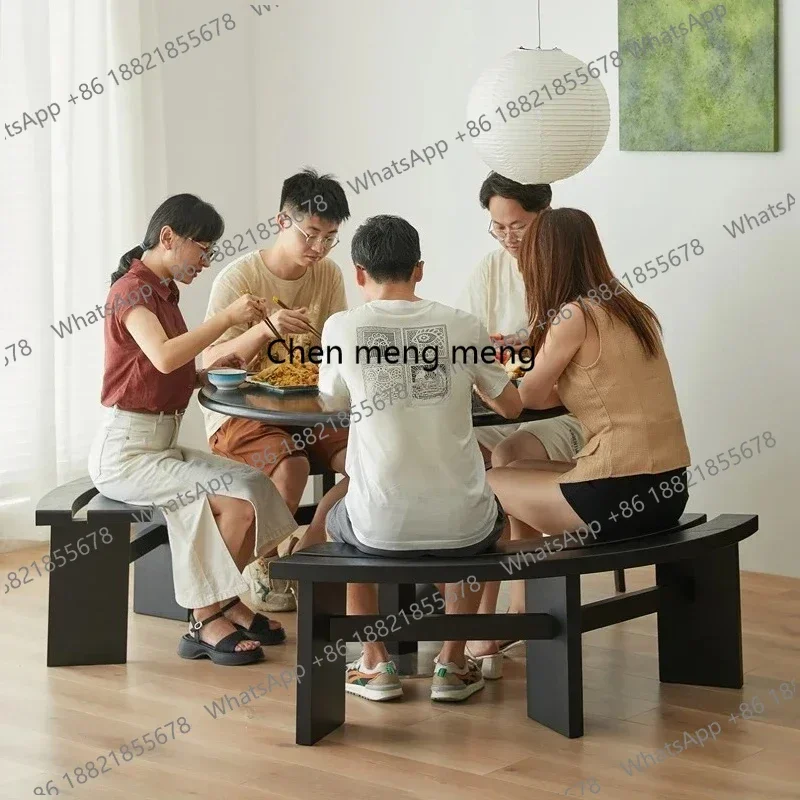 TTT Hot sales Solid Wood Bench Curved Strip Vintage Nordic Sakura Oak Bench