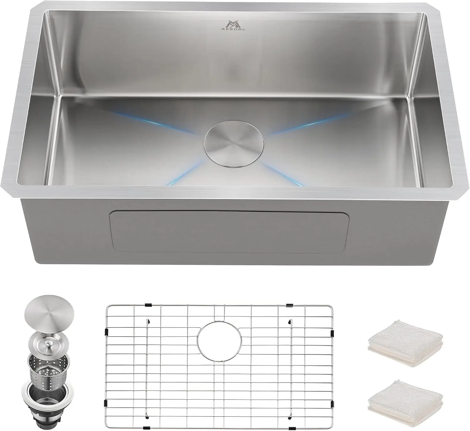 28 Inch Undermount Kitchen Sink, 16 Gauge Stainless Steel Single Bowl, Extra Deep 10 in. Basin, Brushed, with Drain Assembly, Bo