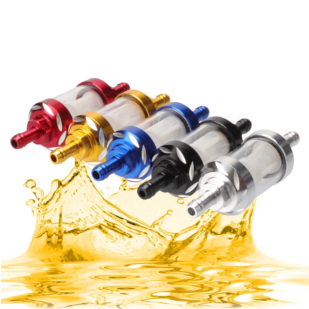 

Universal 8mm CNC Aluminum Alloy Glass Gas Fuel Oil Filter For Motocross Dirt Pit Bike ATV Buggy Quad Motorcycle Parts