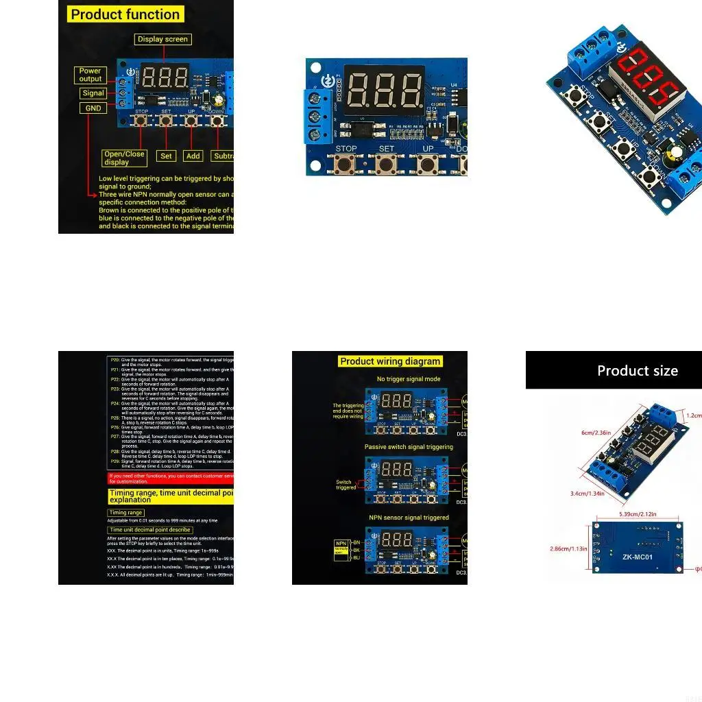 581E Forward Reverse Motor Controller 3.3-15V Automatic Cycle Timing Delay Module