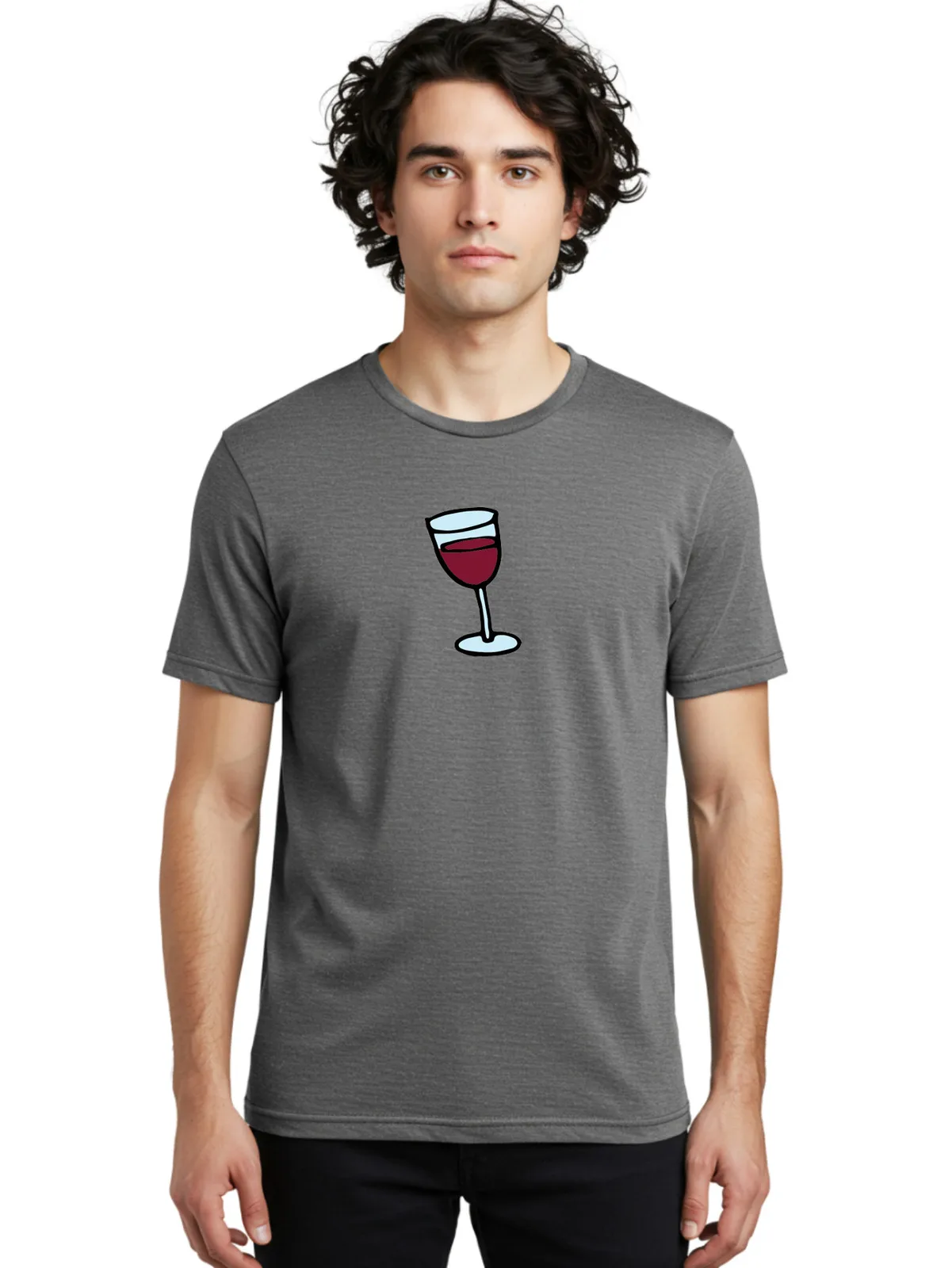 Wine-Glass Mens Graphic Tee, 100% Cotton, Casual Summer Wear