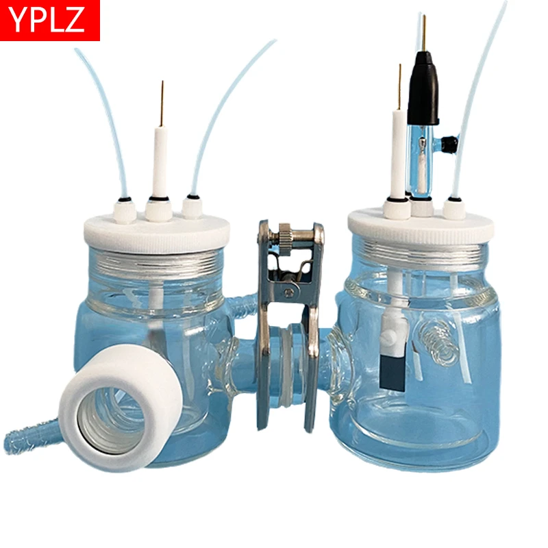 H-type replaceable membrane water bath sealed photoelectrochemical cell quartz light window electrolysis device