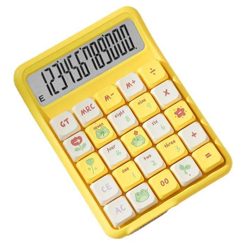 Luxmoc 12-Bit Mechanical Key Cute Calculator Large Screen Display Business Office Accounting Finance Student Portable Calculator