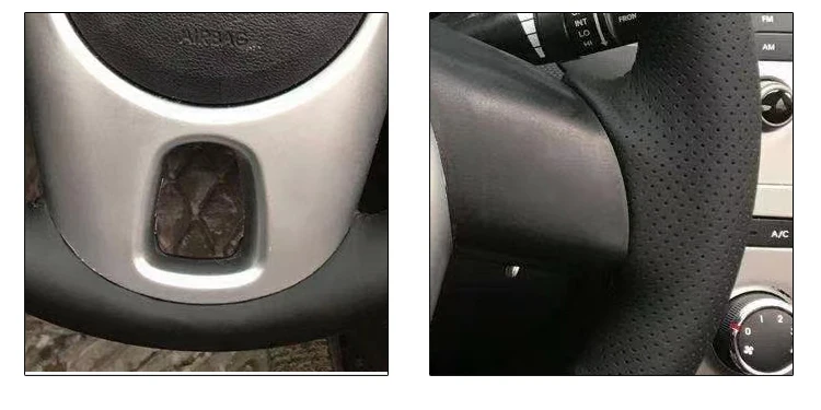 Handgenähter Lenkradbezug für Kia 2013 Soul 2011 2012 2019, Venga-Mikrofaser-Leder – Detail 3