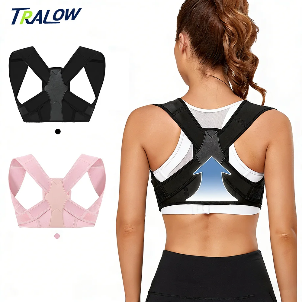

TRALOW Adjustable Back Posture Corrector Belt Hunchback Corrector Shoulder Back Support for Men Women Home Office Housework