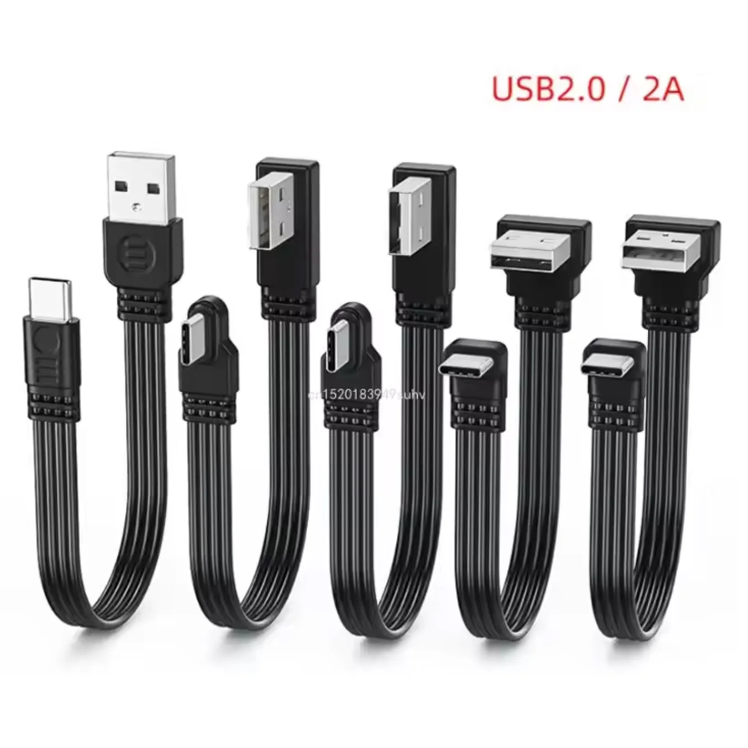 USB2.0 Power Cable Different Length Type C Charging Cord Wire for Tablets Phones Support 480Mbps Data Transmission