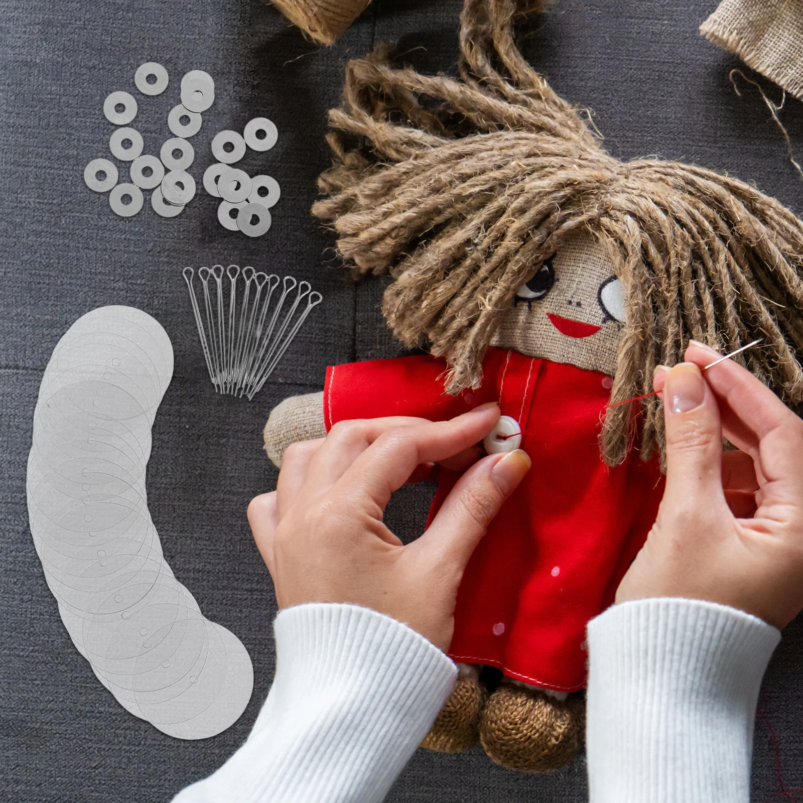 

10Sets Flexible Acrylic Bear Making Joint Accessories White Plastic Movable Joint Parts for DIY Crafting Animal Limb Connectors