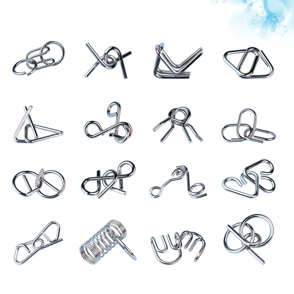 

Набор металлических головоломок в традиционном китайском стиле для развития интеллекта, для детей и взрослых, красный, английский стиль