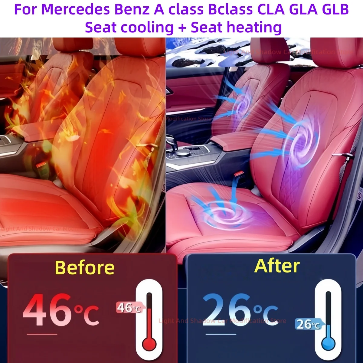 Fit for Mercedes Benz A class Bclass CLA GLA GLB Automobile modification parts Seat heating Seat ventilation Car electrical fan