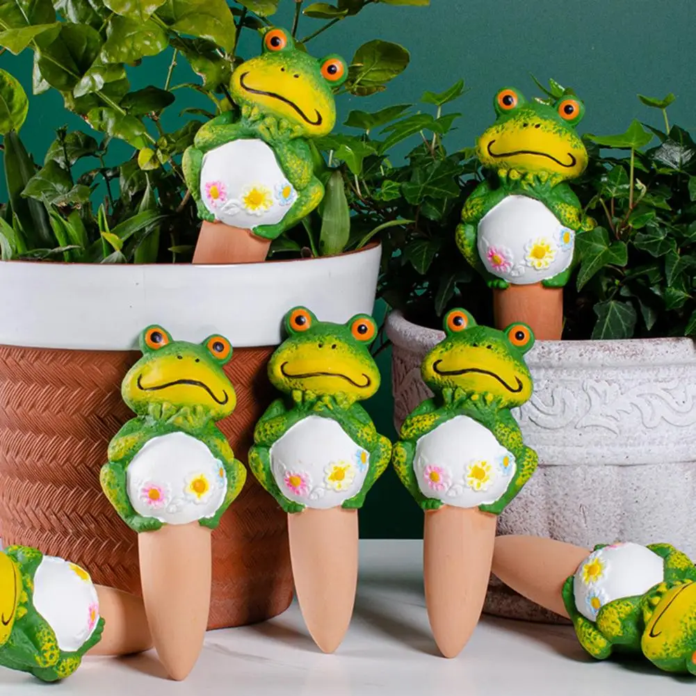 Indoor Plant Waterer 4pcs Self Watering Spikes Cute Frog Planter Inserts Automatic Slow Release Watering Tools for Indoor