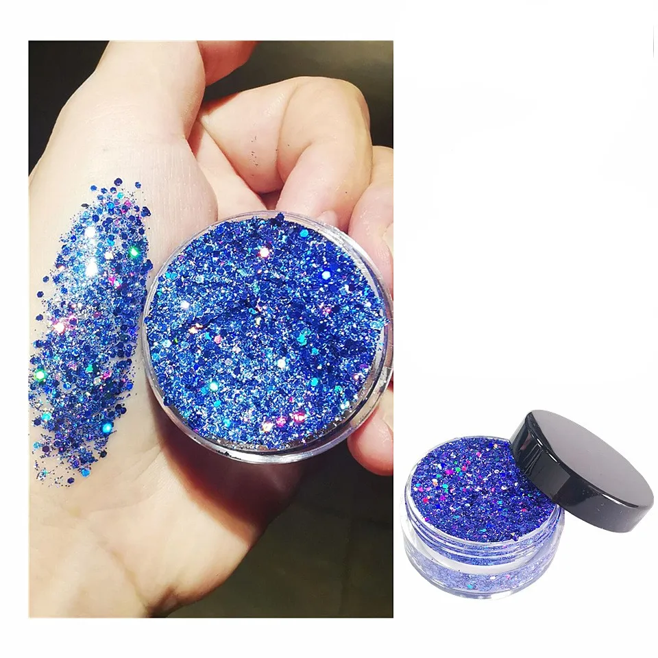 Private Label Diamant Pailletten Lidschatten dauerhafte schimmernde Glitzer Meerjungfrau Pailletten Nagel Glitter Gel Make-up Party Kosmetik kein Logo