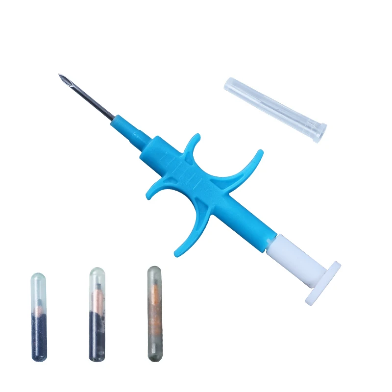 (20pcs/Lot )2.12x12mm size FDX-B ICAR number ISO11784/5 RFID implant chip syringe Animal microchip syringe for pet dog cat fish