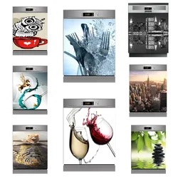 INS Clean Forks Wine Glass Dishwasher Stickers Self-Adhesive PVC Removable Decal DIY Kitchen Decor Cabinet Door Custom Size