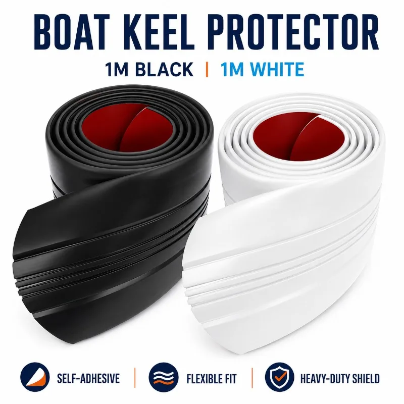 Boat Keel Protector for Fiberglass & Aluminum Boats Heavy Duty Self-Adhesive Hull Shield Guard Prevent Rock  Ramp Scratch Damage