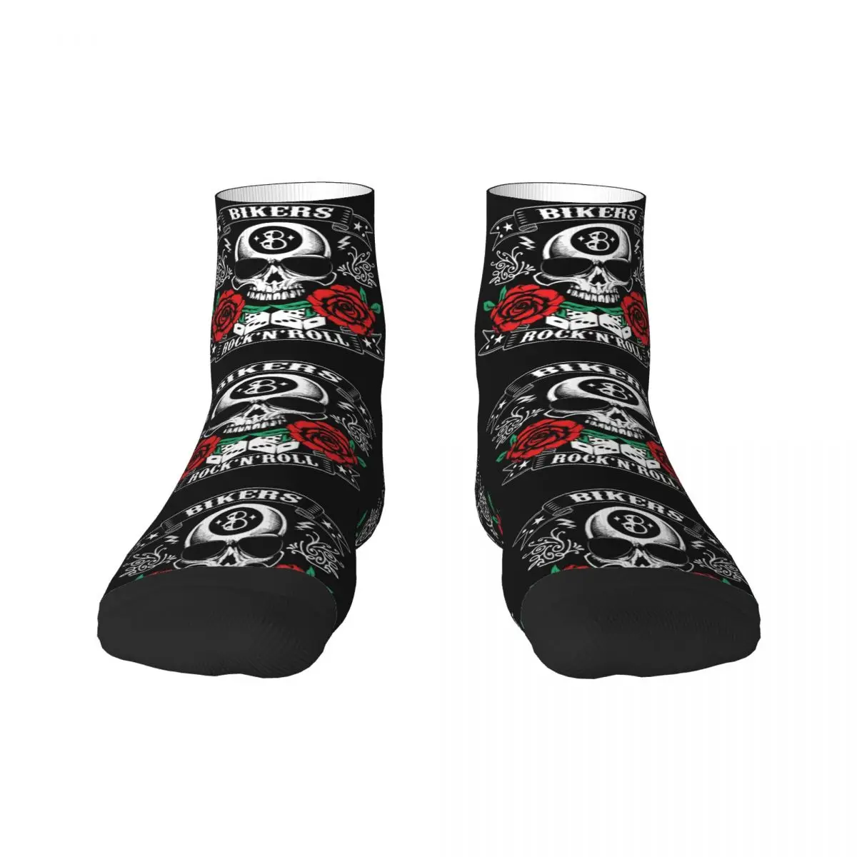 Rock Skull Rockabilly Bikers Retro Rockers Dress Socks Mens Womens Warm Fashion Novelty Crew Socks