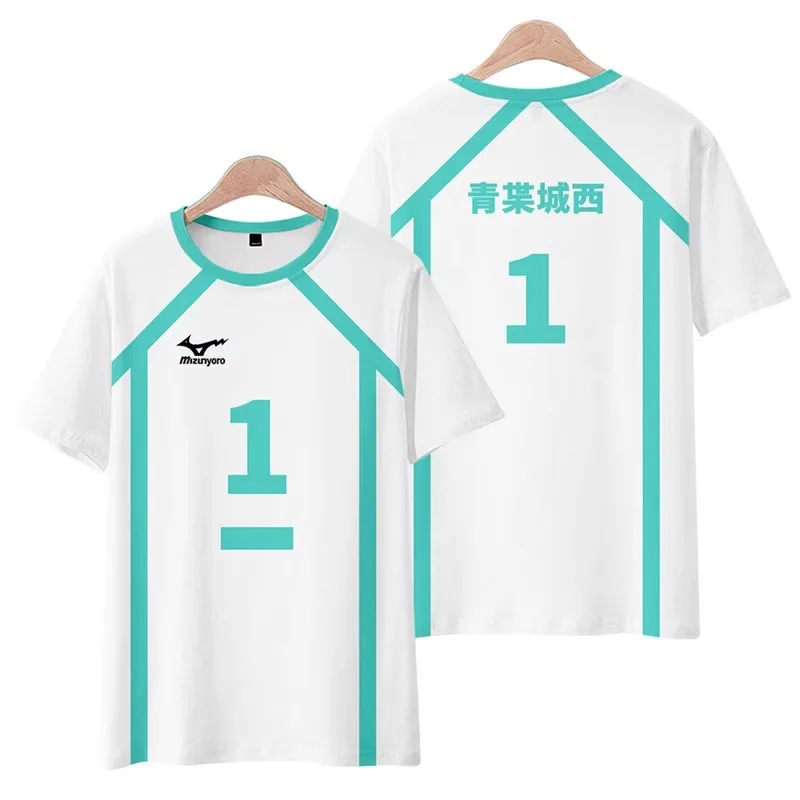New Aoba Johsai High School Oikawa Tooru T-shirt Nekoma Haori Cospaly Costume Men Inarizaki Karasuno T Shirt Short sleeve tee