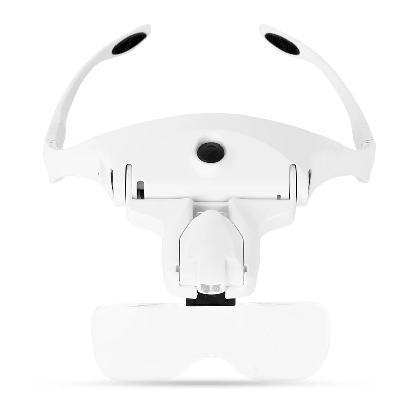 USB 충전식 LED 헤드 마운트 확대경 (5배율, 눈썹 문신, 미용 수리 및 감상용)