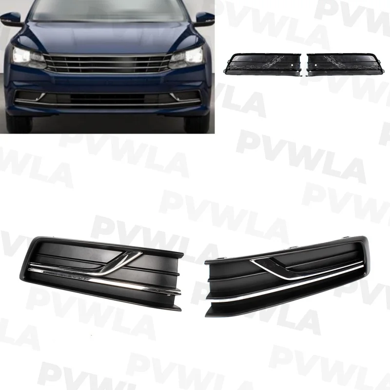 Left+Right Fog Light Lamp Grille Cover Without Hole For VW Passat USA Version 2016 2017 2018 2019 561854661L 561854661G