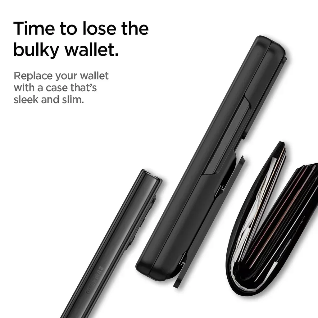 Hinge Protective S Pen Holder for Samsung Galaxy Z Fold 6 5 4 Case with Glass Film Hard Matte PC + PU Leather Wallet Card Cover