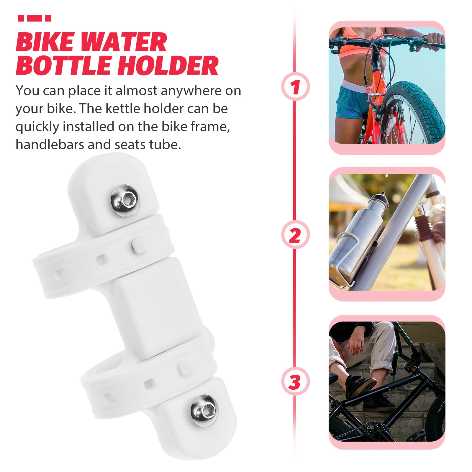 

Bike Water Holder Silicone Mount Base Strong Stretching Anti Vibration Cage Mount Base With Strap For Bicycle Stroller