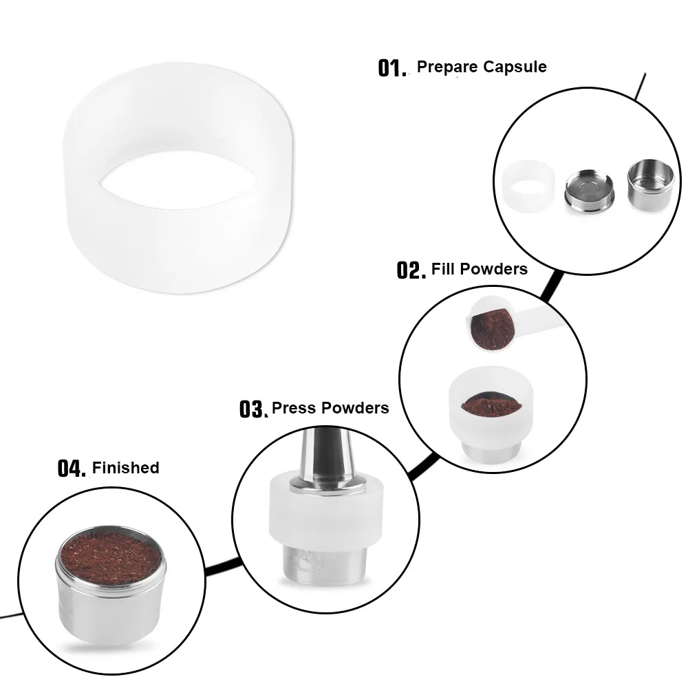 ICafilasFast Shipping Nespresso Stainless Steel Refillable Coffee Capsule Coffee Tamper Reusable Coffee Pod Coffeeware