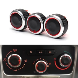 3Pcs/Set Aluminum Alloy Air Conditioning Car Button Heat Control Switch Ac Knob For Peugeot 307 CITROEN C4 C-TRIO 2005-2010