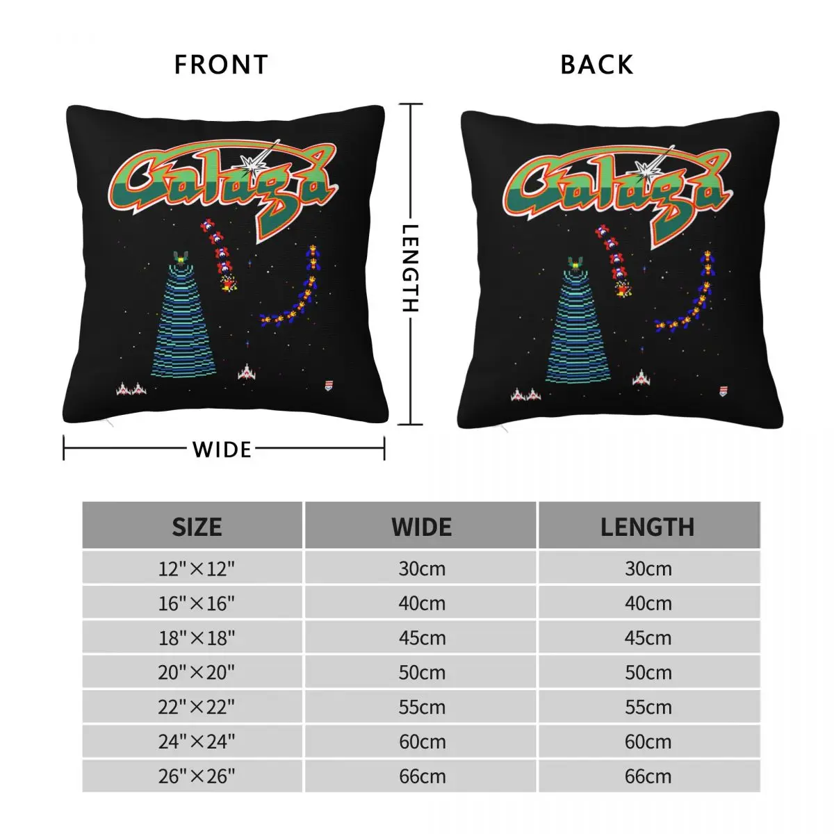 Mod.5 Arcade Galaga 1981 Space Invaders Video Game Juego Retro Vintage 80s Gaming Console Aliens 8-Bits Gamer Pillowcase Cover