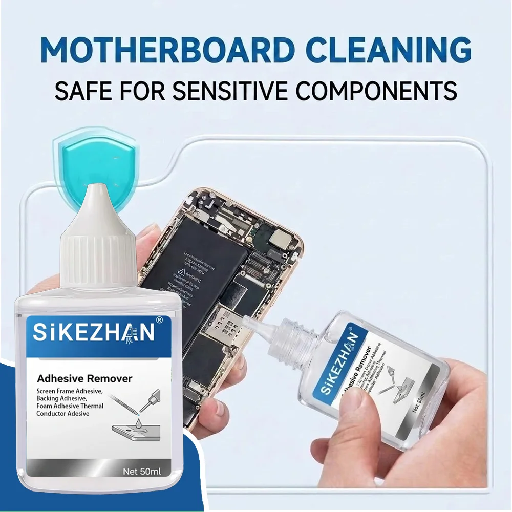50ML Adhesive Remover Fluid for Phone Screen Frame Repair Backing Foam Glue Debonder Thermal Paste Cleaning Fluid SIKEZHAN
