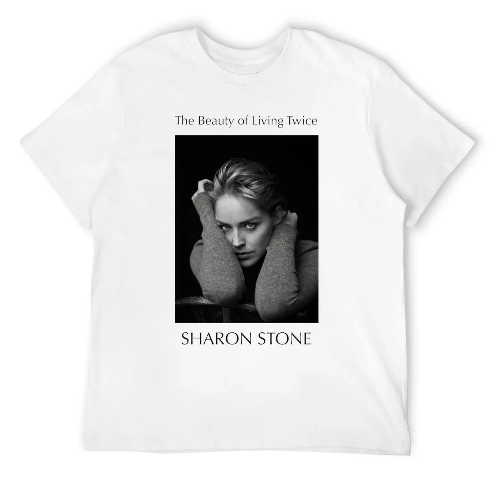 The beauty of Living twing SHARON Stone Book ฮาราจูกุเสื้อยืดแคมเปญเสื้อยืดลายกราฟิคใส่สบายๆขนาด