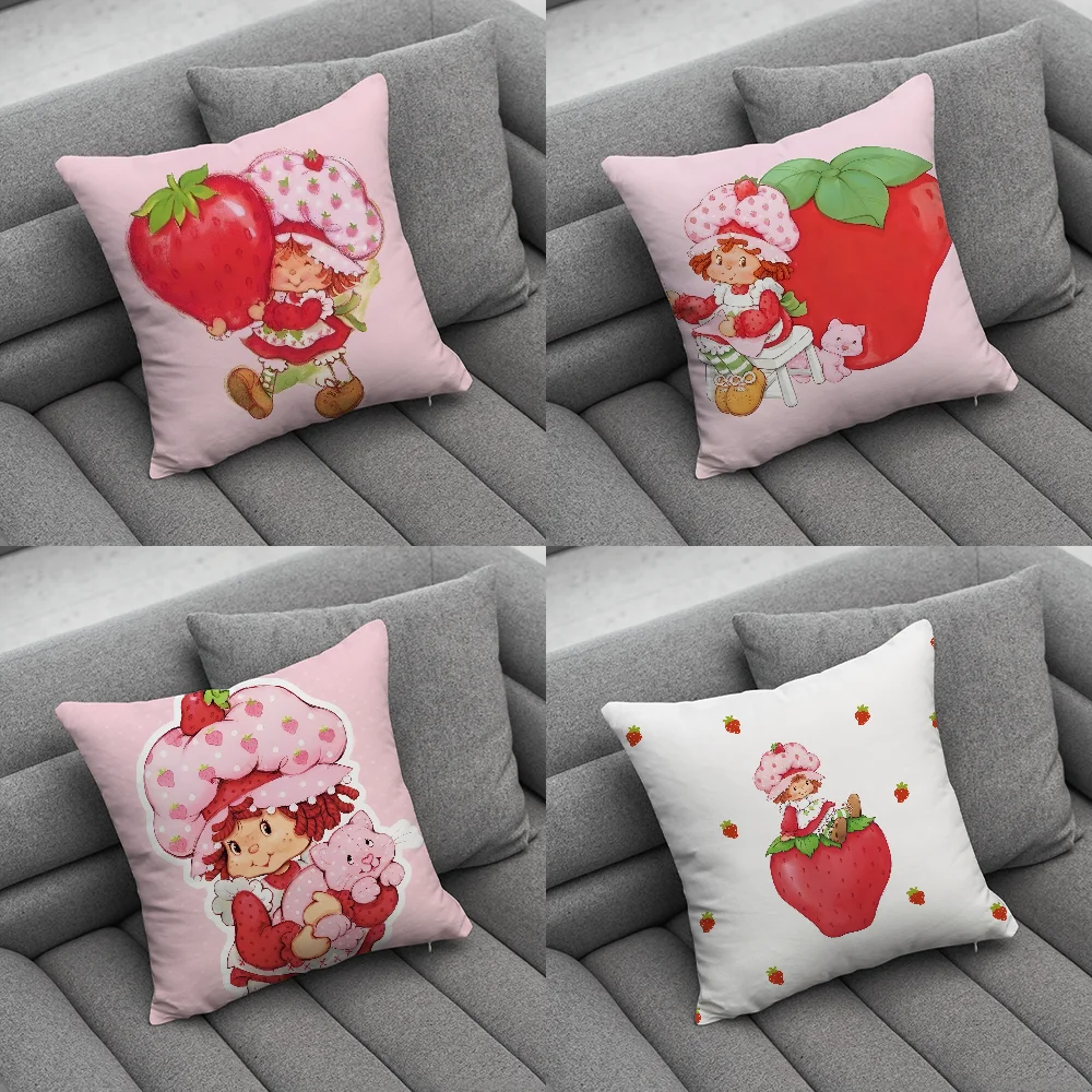 S-StrawberryS-Cute S-ShortcakeS Pillow Case Soft Cushion Cases for Farmhouse Sofa Decor Home Decorations and Protector