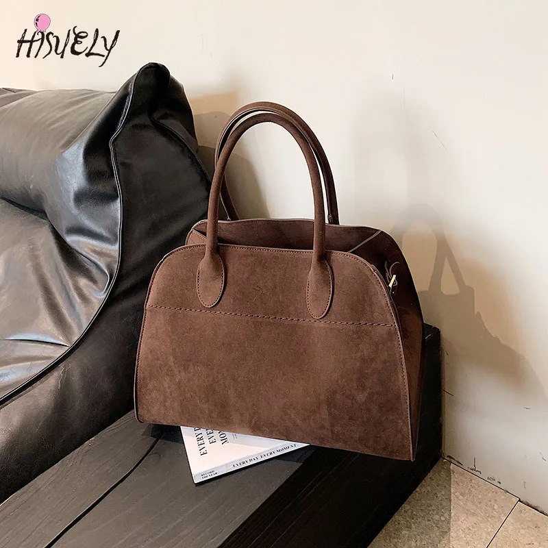 

Ladies Top-handle Tote Bag High-end Feel Niche Design Large Capacity Vintage Commute Handbag for Autumn/winter Adjustable Strap