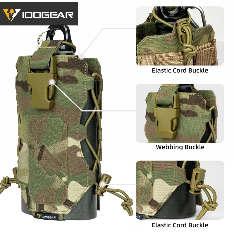 IDOGEAR Tactical Water Bottle Pouch Multi-function Radio Pouch MOLLE Pouch Canteen Pouch Kettle Carrier 3580