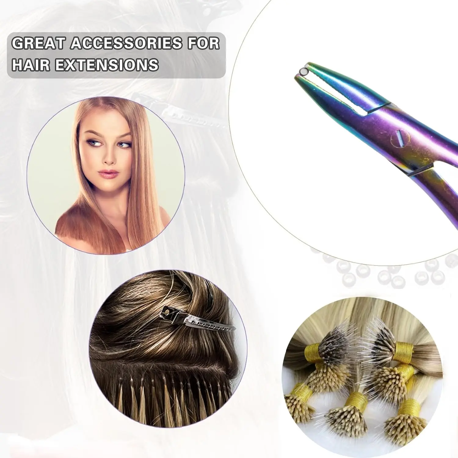 200/500Pcs 3mm Silicone Nano Rings Copper Rings with Silicone Lined Hair Beads Hair Rings Hair Extension Tools image 4