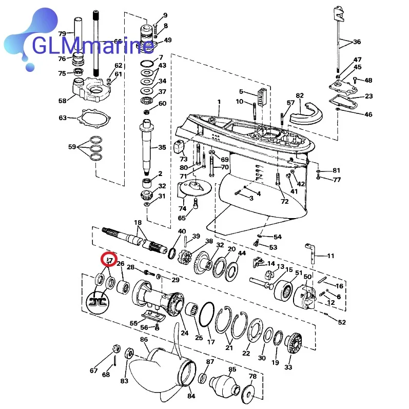 2Pcs Oil Seal 320862 for OMC Stern Drive 3.0L 3.8L 4.3L 5.0L 5.7L 5.8L 7.5L V6 V8 1982-1992 Engine 85130 18-2002 18-2077