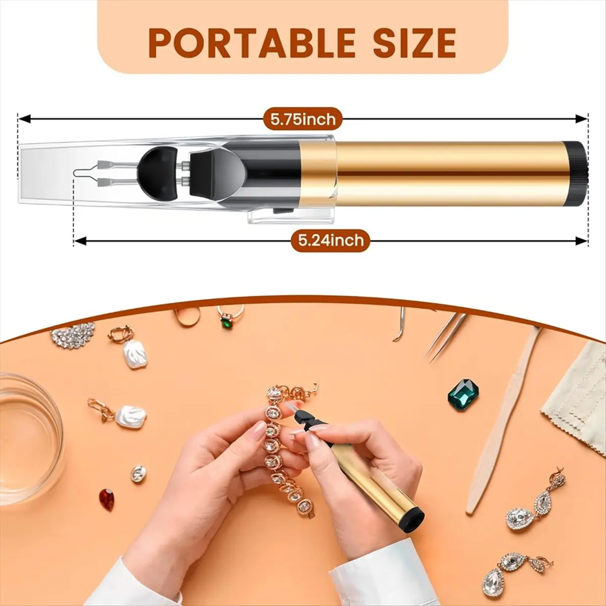 Beading Cords Burner with 2PCS Tips, Thread Burner, Cautery Pen for Jewelry Making,for Leather Craft Stringing Projects