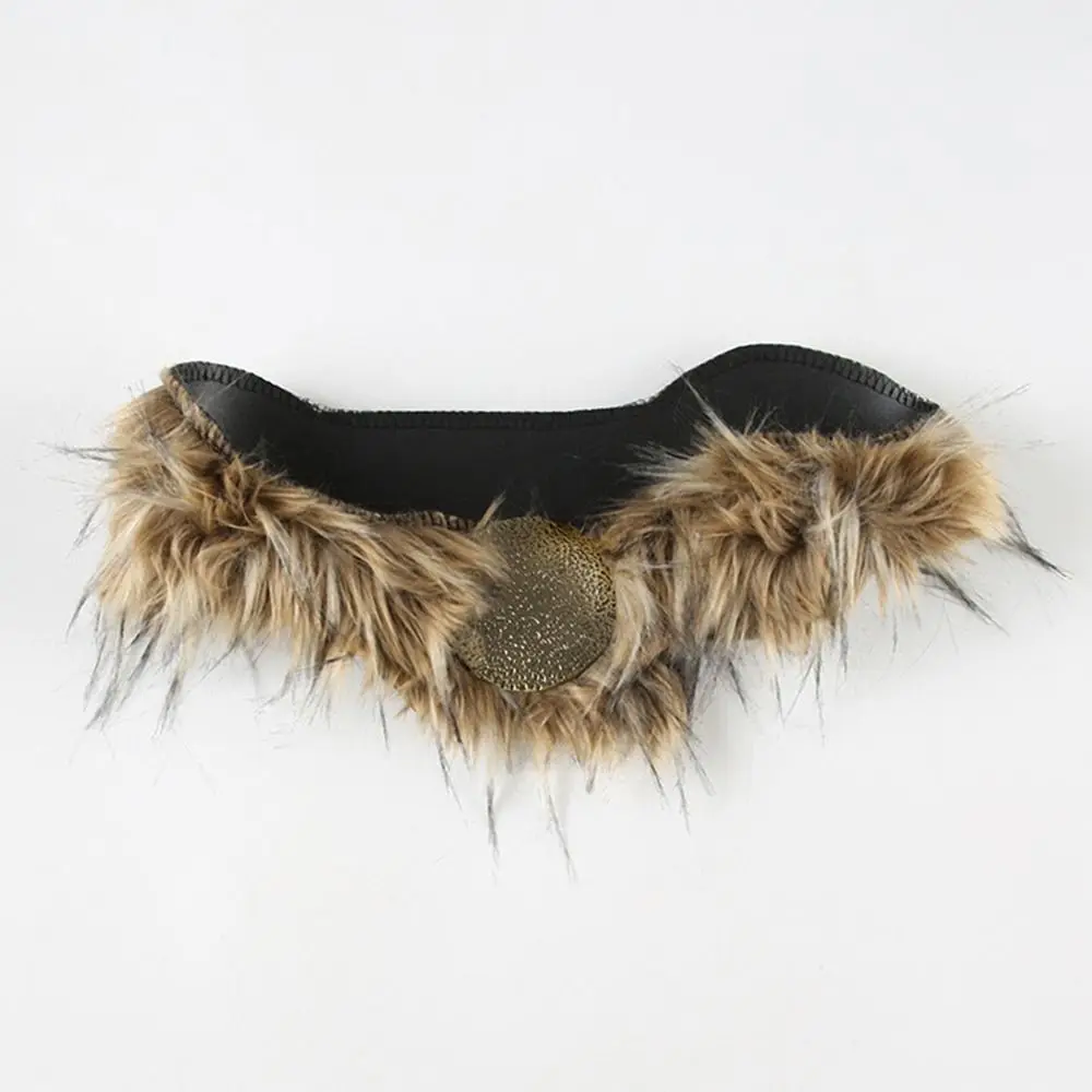 Новый искусственный кожаный меховой ремень в стиле панк, пушистый теплый плюшевый пояс с цепочкой Y2K, супер мягкий пояс, джинсы, брюки, декор