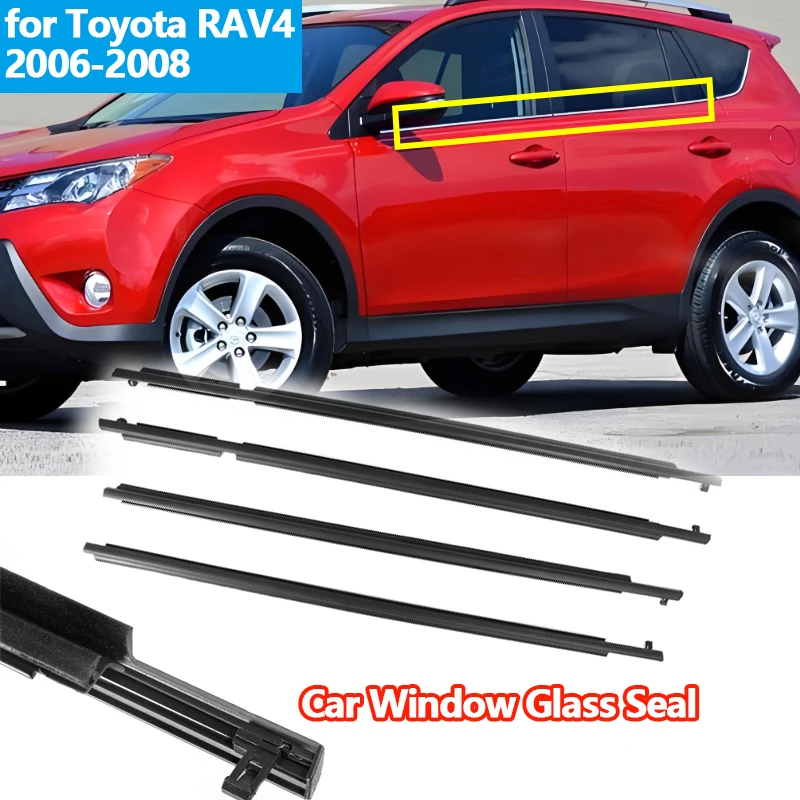 

For Toyota RAV4 2006-2012 US Version Window Weatherstrip Outer Glass Sealing Rubber Strips Belt Trim (Check Size before buy)
