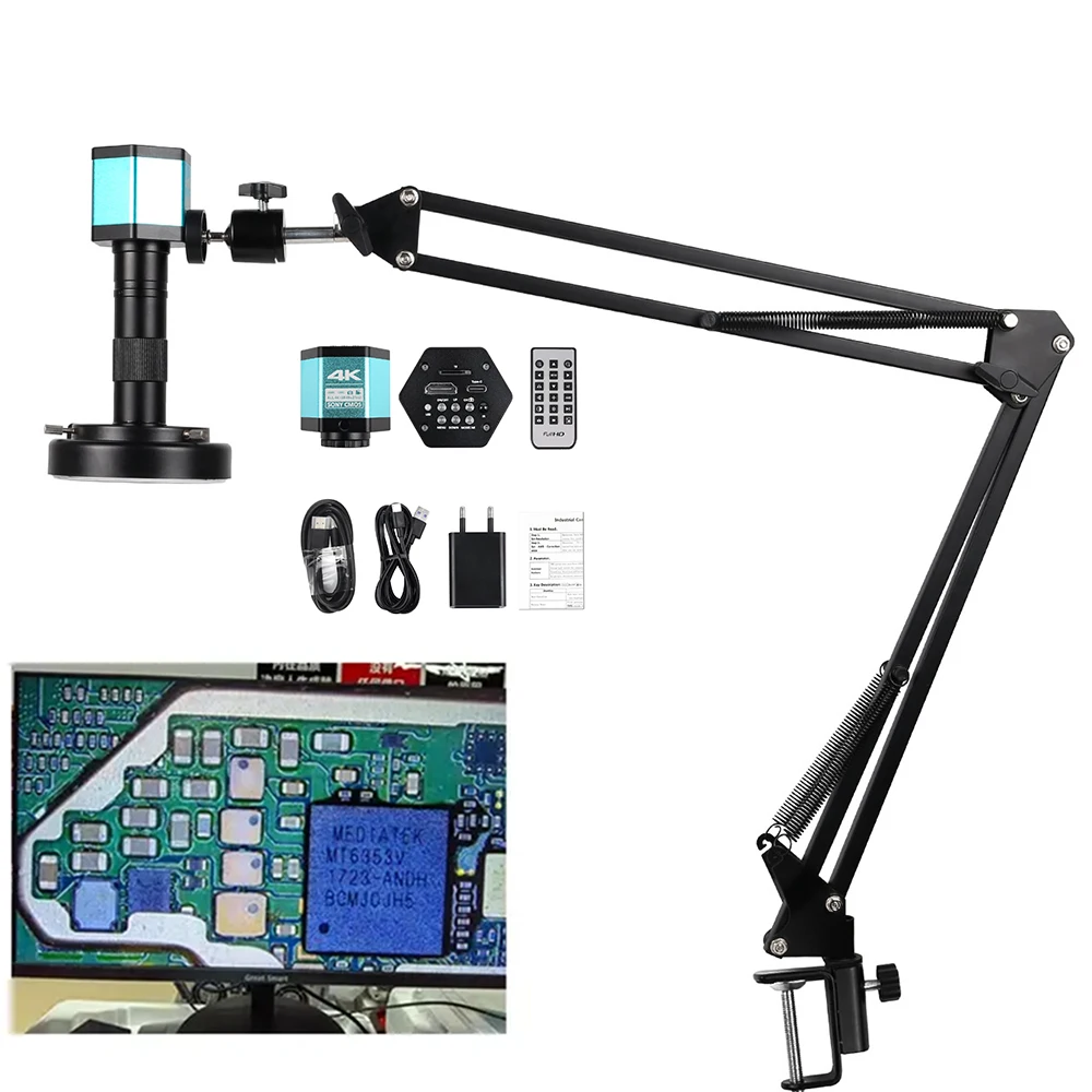 

20254K FULL HD промышленный микроскоп 150X объектив C-Mount цифровая камера для DIY контроля качества печатная плата пайка ремонт телефона