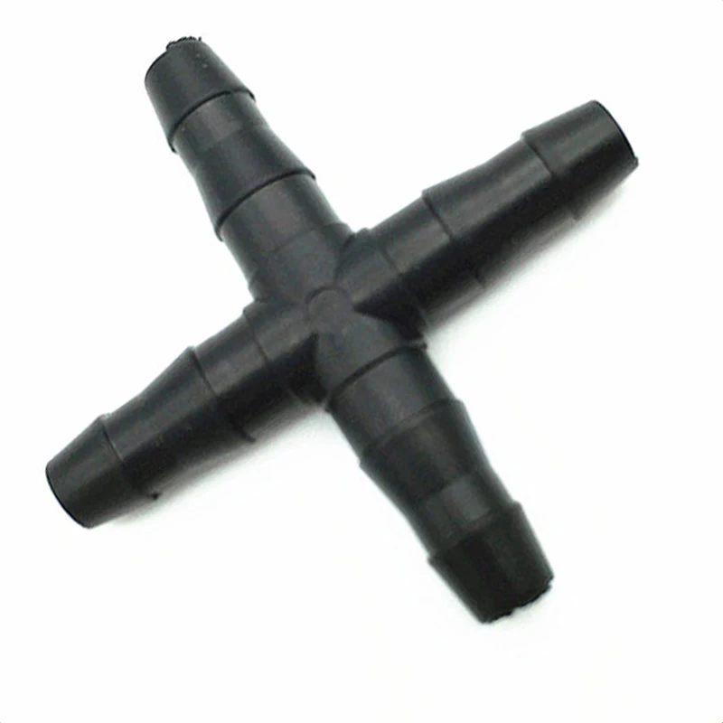 20 Pack Barbed Cross Fittings Compatible with 4mm Inner Diameter Drip Tubing for Automatic Garden Irrigation Setups